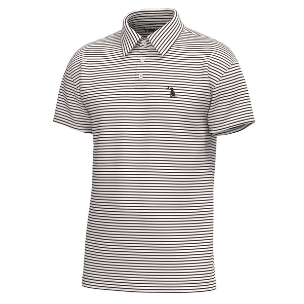 Edisto Polo - Espresso & White