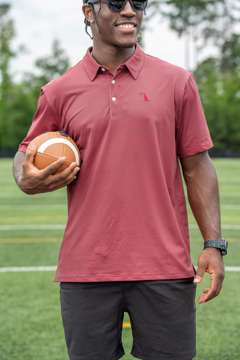 Collegiate Palms Polo - Garnet/Black