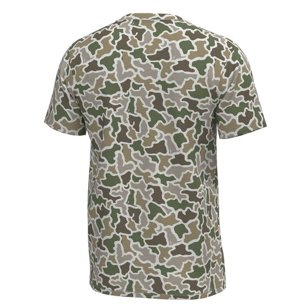 Youth S/S Heather Blend Crew - Dog & Moon Camo