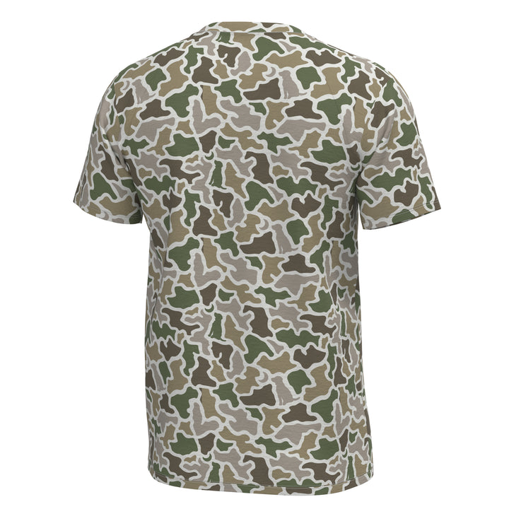 Youth S/S Heather Blend Crew - Dog & Moon Camo