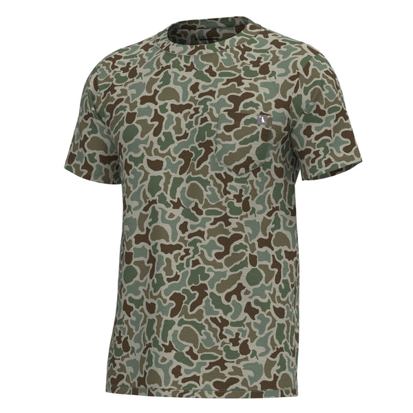 Youth S/S Heather Blend Crew - Localflage Forest