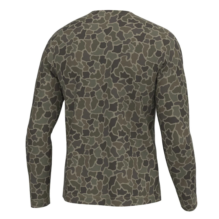 Long Sleeve Heather Performance Shirt - Brush Camo