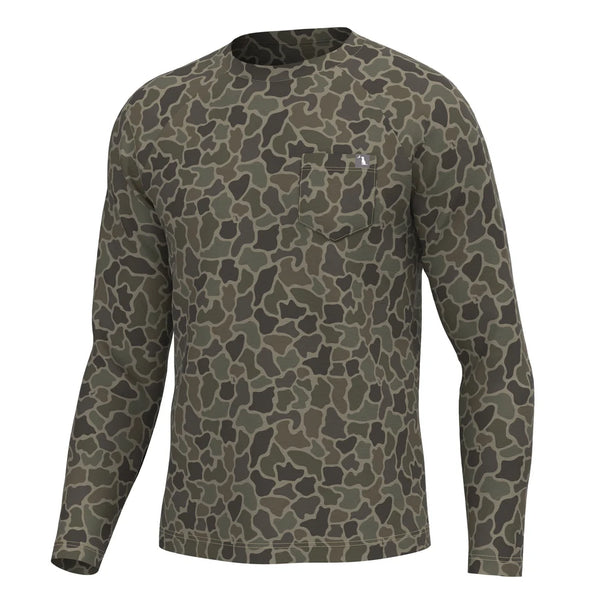 Long Sleeve Heather Performance Shirt - Brush Camo