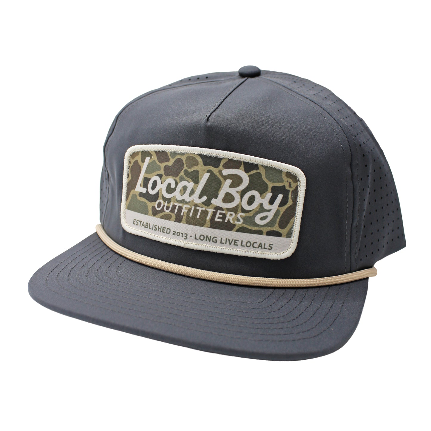 Brush Camo Mark Perforated LP Rope Hat - Charcoal