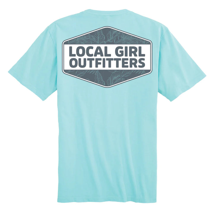 LG Blue Tropics Diamond Crest SS Tee - Aqua