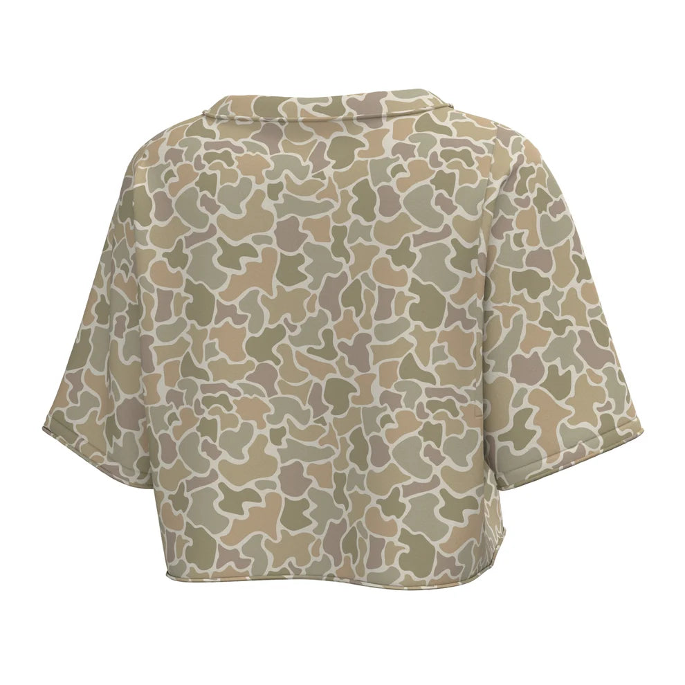 Local Girl Boxy Crop T-Shirt - Forest Camo Desert
