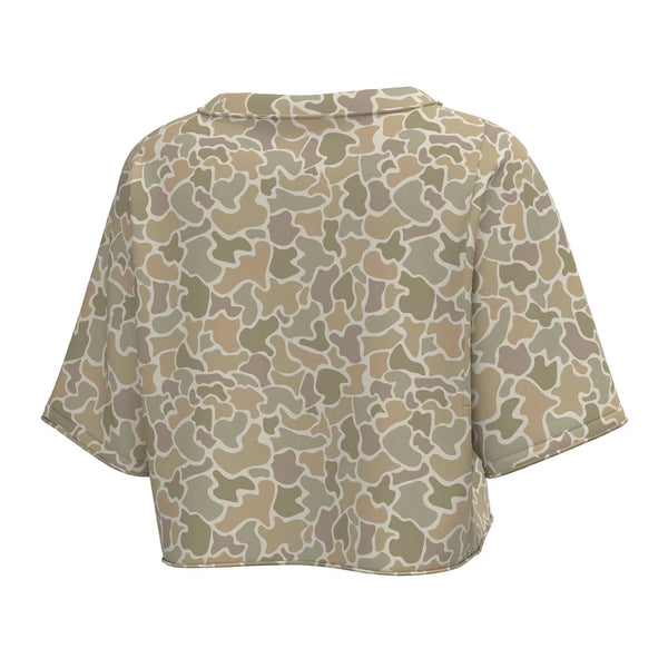 Local Girl Boxy Crop T-Shirt - Forest Camo Desert