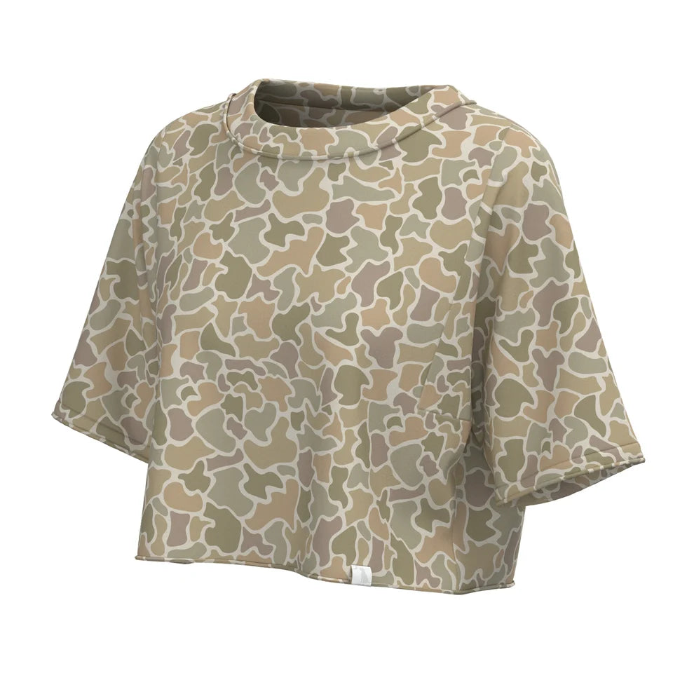 Local Girl Boxy Crop T-Shirt - Forest Camo Desert