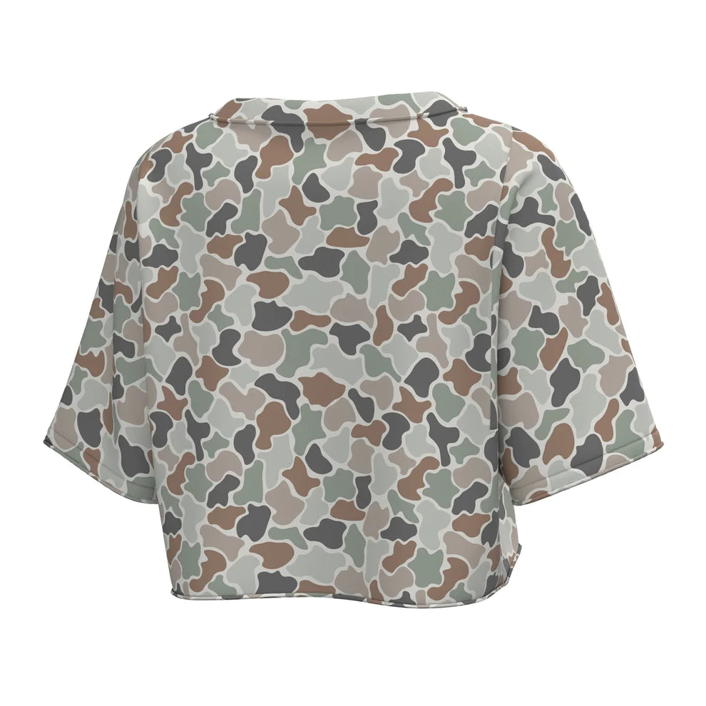 Local Girl Boxy Crop T-Shirt - Forest Camo Flora