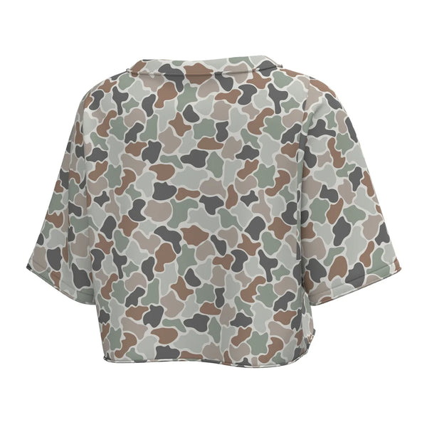 Local Girl Boxy Crop T-Shirt - Forest Camo Flora