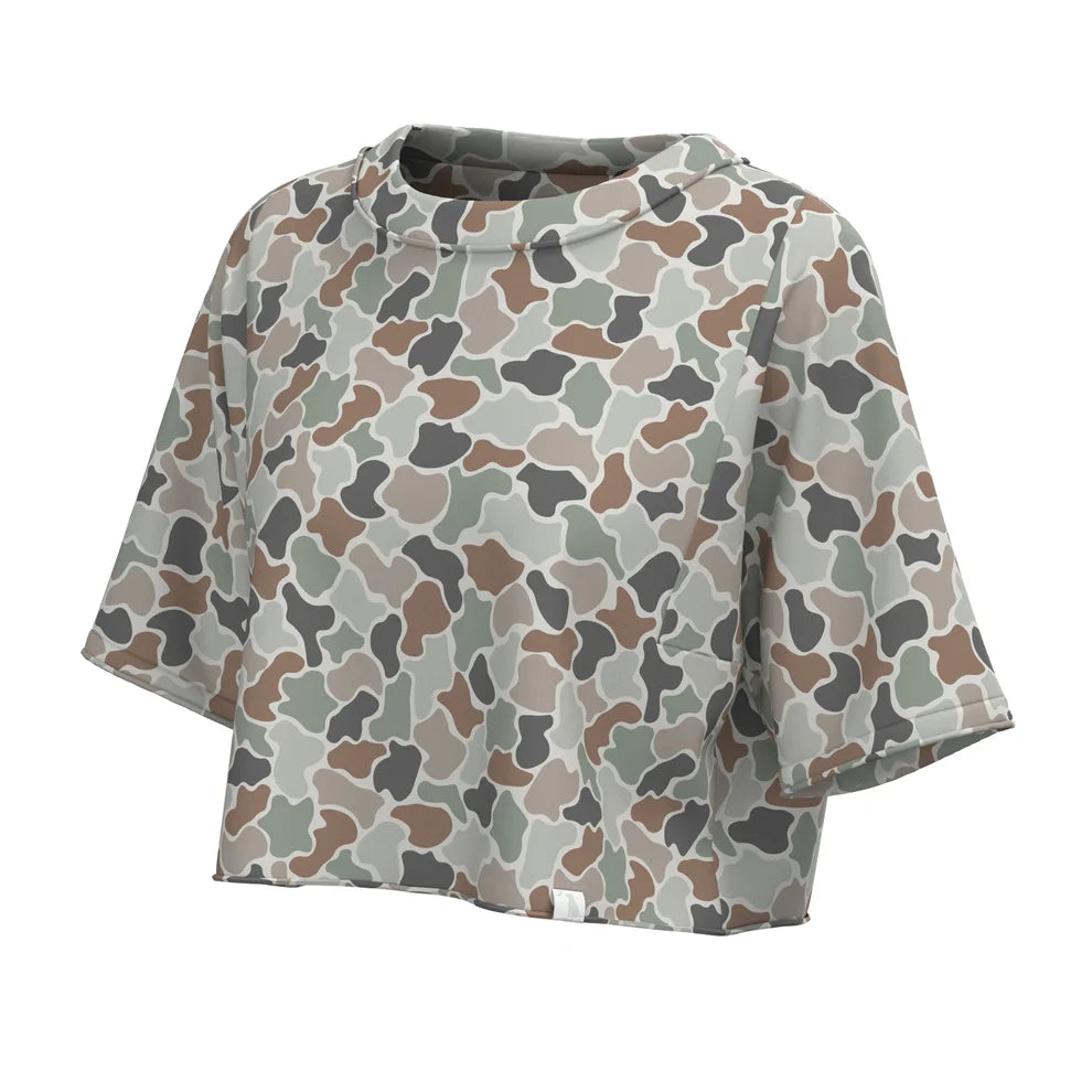 Local Girl Boxy Crop T-Shirt - Forest Camo Flora