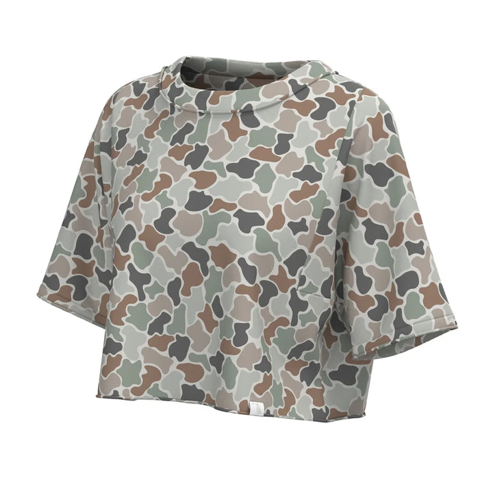 Local Girl Boxy Crop T-Shirt - Forest Camo Flora