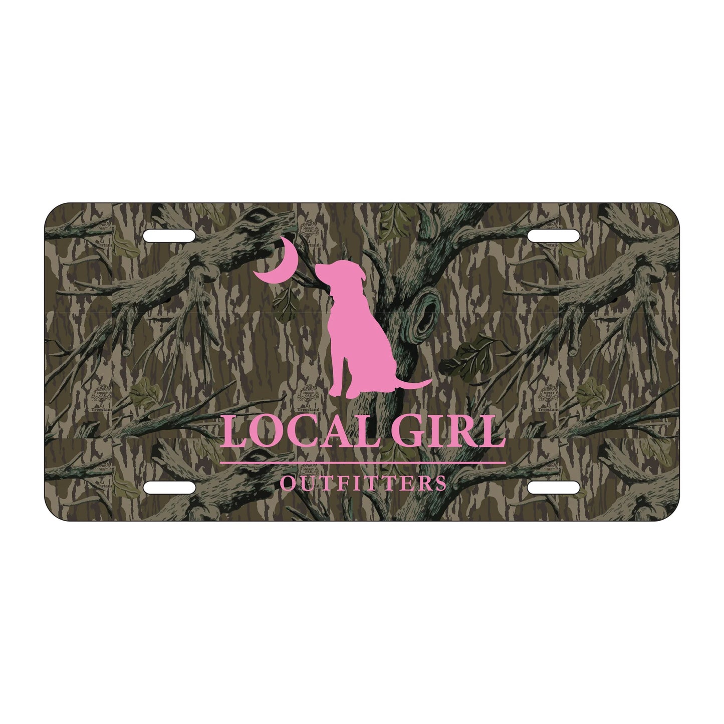 LG Treestand Dog & Moon License Plate