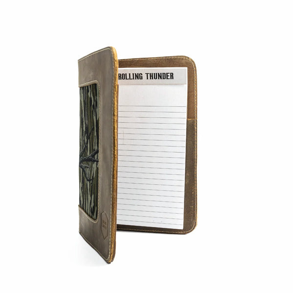 Rolling Thunder Game Calls Leather Portfolio with Mossy Oak® In-lay (5"x8" Notepad)