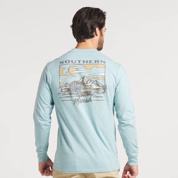 High Desert Rodeo LS Tee - Washed Moss Blue