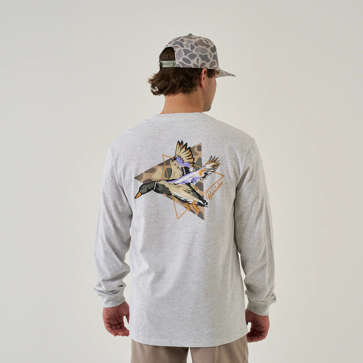 Long Sleeve Tee - Pintail Triangle Duck - Ash Grey