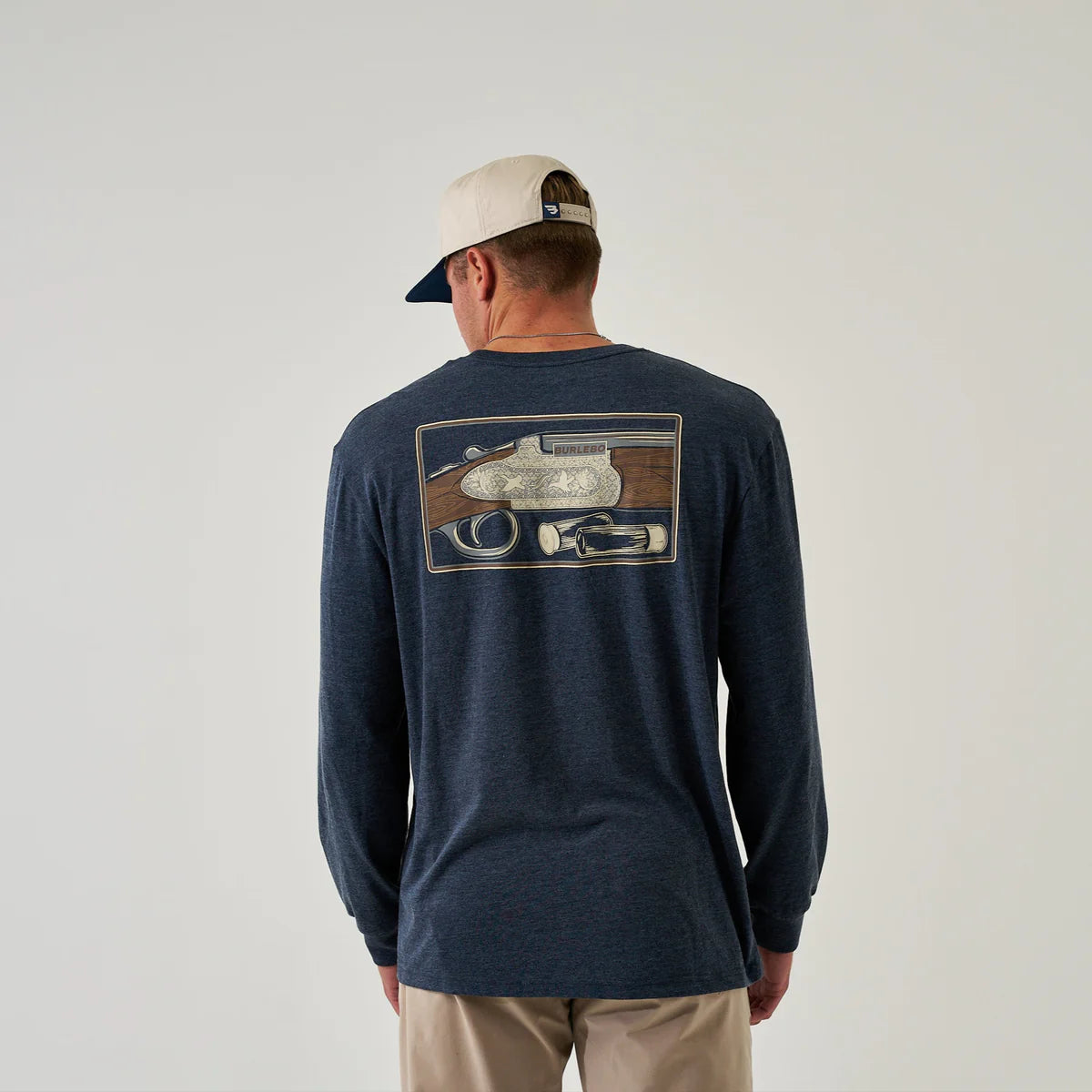 Long Sleeve Tee - Burlebo Shotgun - Heather Navy