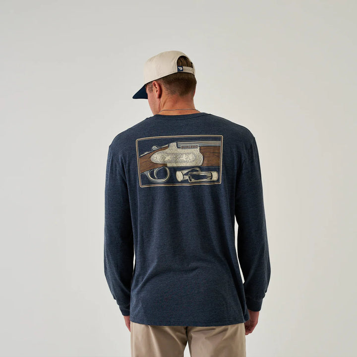 Long Sleeve Tee - Burlebo Shotgun - Heather Navy