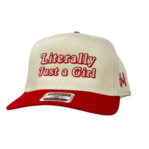 MHC Literally Just a Girl Trucker Hat - Red/Natural Otto
