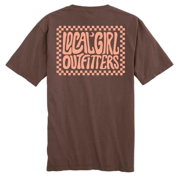 LG Checkered Charm SS Tee - Espresso