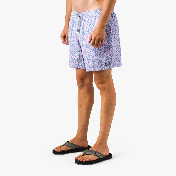 Strike Printed Swim Short - Misty Lilac