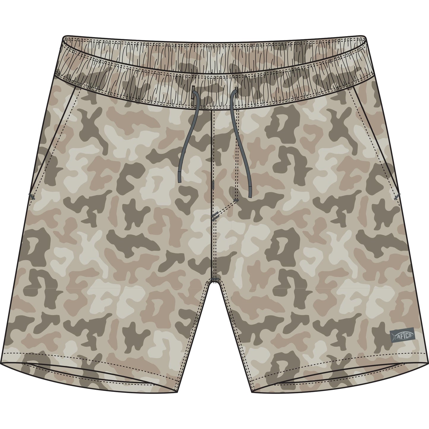Strike Printed Swim Short - Sand Grouper Camo