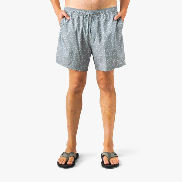 Strike Printed Swim Short - Steel