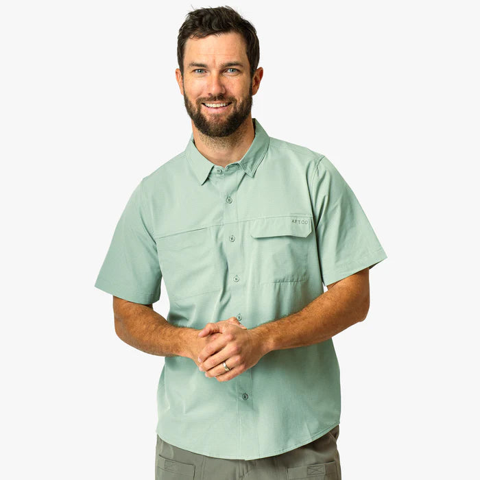 Air O Mesh Tech SS Button Down - Bay Leaf