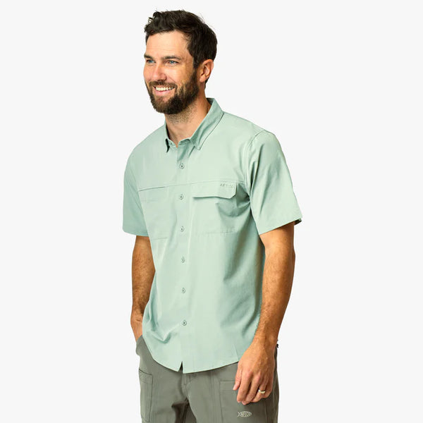 Air O Mesh Tech SS Button Down - Bay Leaf