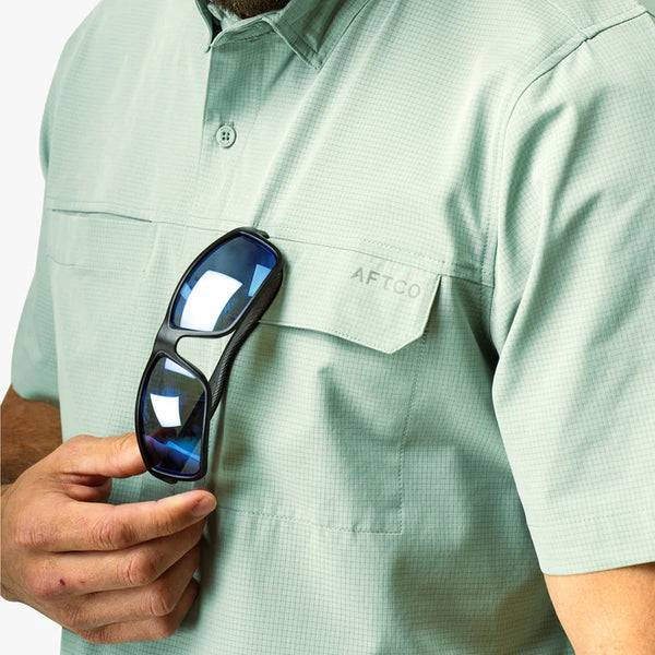 Air O Mesh Tech SS Button Down - Bay Leaf