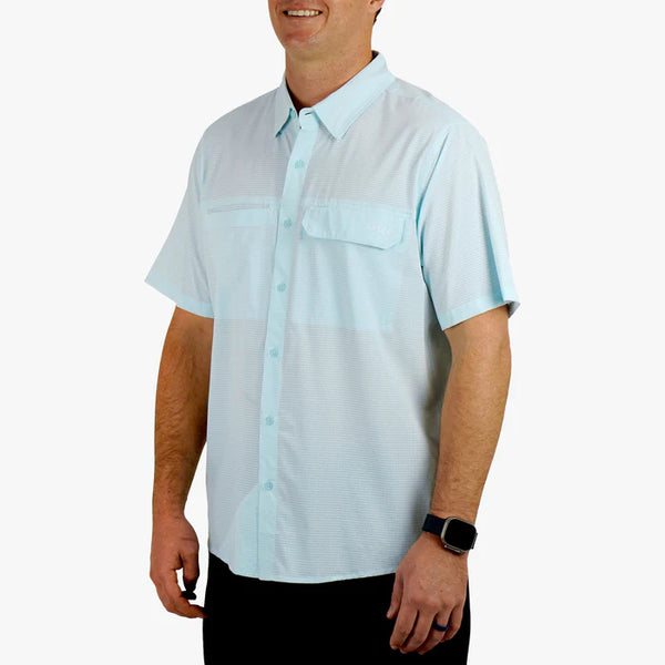 Air O Mesh Tech SS Button Down - Quiet Tide