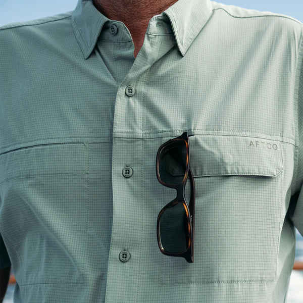 Air O Mesh Tech SS Button Down - Bay Leaf