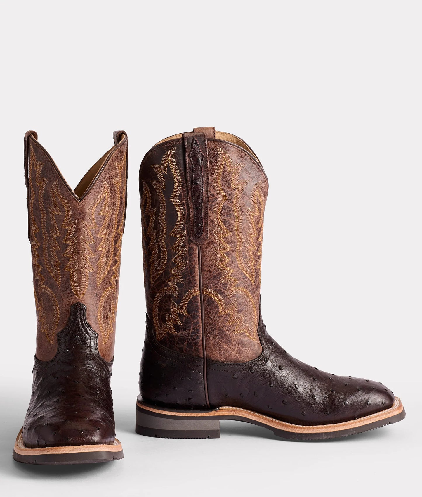 Rowdy Ostrich Barn Boot - Antique Chocolate