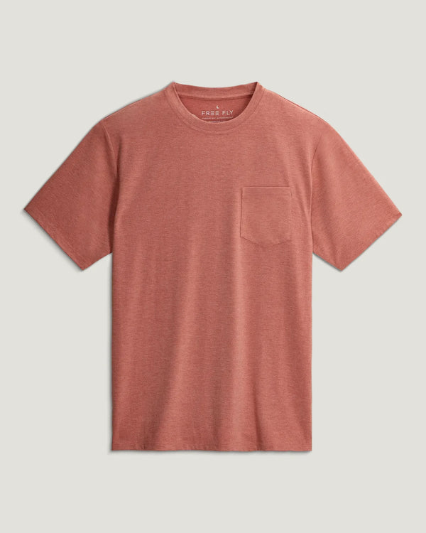 Men's Bamboo Flex Pocket Tee - Heather Red Clay