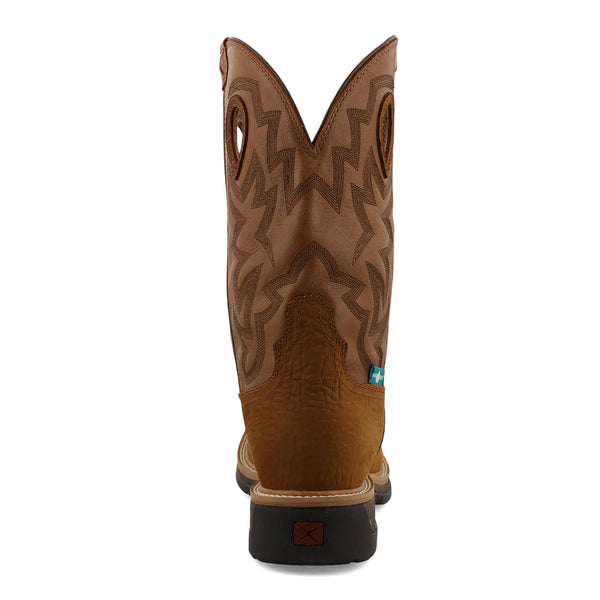 12" Western Composite Toe - Dark Brown / Tan