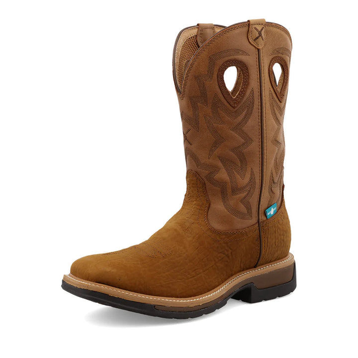 12" Western Composite Toe - Dark Brown / Tan