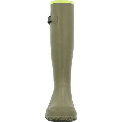 Harvester Tall Rubber Boot - Olive/Lime