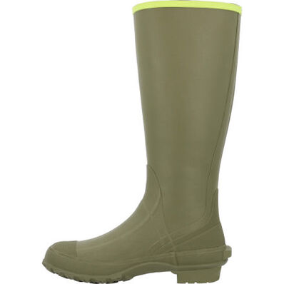 Harvester Tall Rubber Boot - Olive/Lime