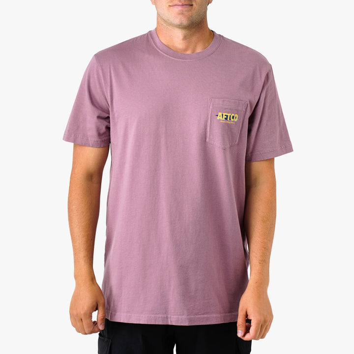 Reflective SS Pocket Tee - Mauve Shadow