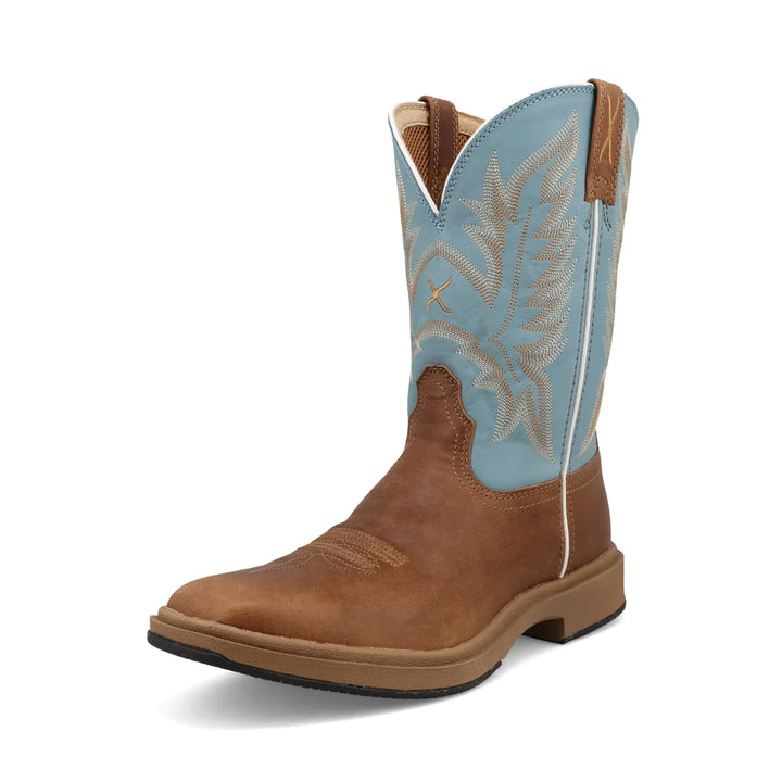 11" Ultralite X Western Boot - Ginger/Sky Blue