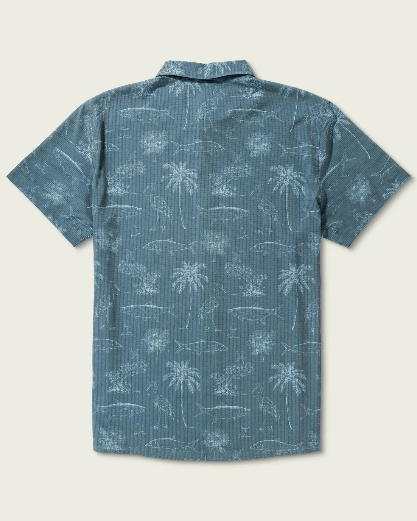 BreezeWeave Shortsleeve Button Up - Goblin Blue