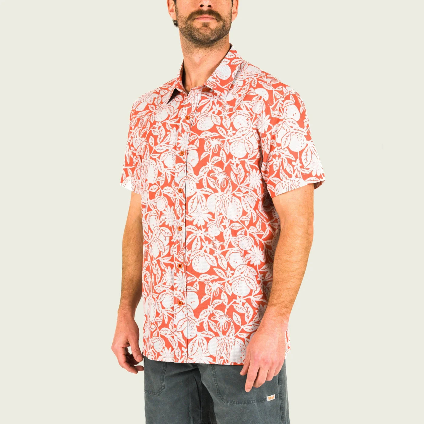 BreezeWeave Short Sleeve Button Up - Lobster