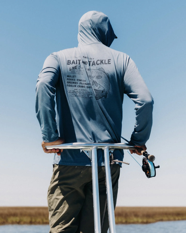 Men's Bamboo Lightweight Graphic Hoodie - Pacific Blue