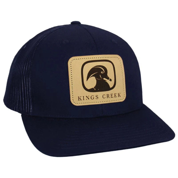 Leather Patch Hat - Navy