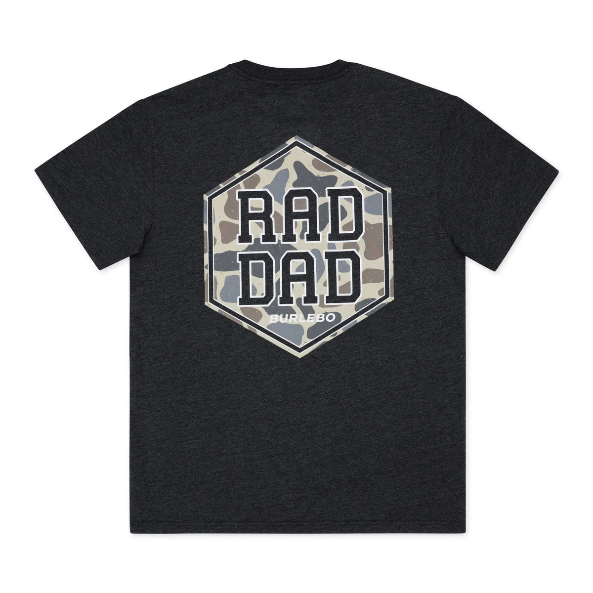SS Tee - Rad Dad Deer Camo - Heather Black