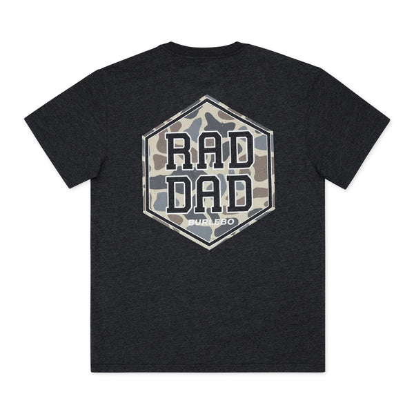 SS Tee - Rad Dad Deer Camo - Heather Black