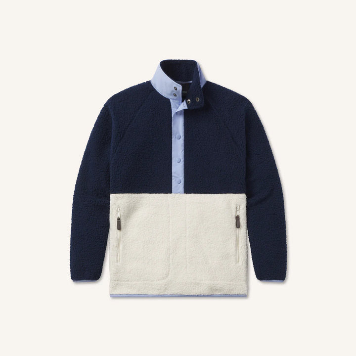 Beckett Snap Fleece - Navy/Oatmeal