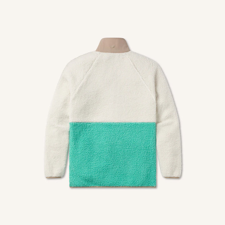 Beckett Snap Fleece - Oatmeal/Teal