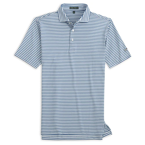 Gulf Stream Stripe Polo - Dusty Blue