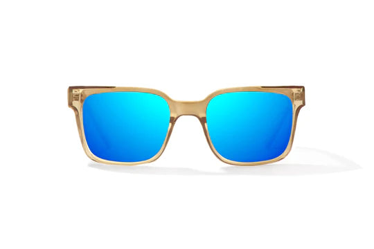 Paila Brown Glass Gloss with Blue Mirror Glass Lenses